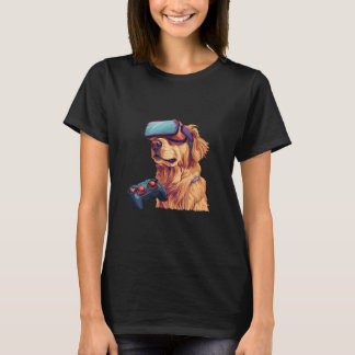 T-shirt Animaux de jeu - Golden Retriever jouant à la cons