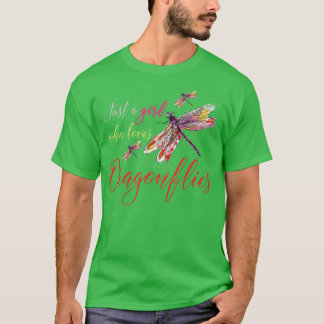 T-shirt Animaux de la faune Girl Cadeau libellule