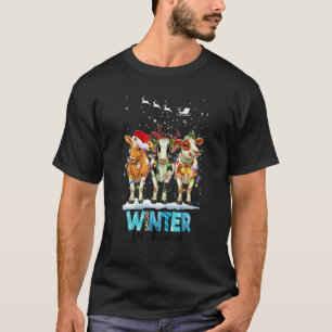 T-shirt Animaux de la ferme de Noël Vaches Chapeau de Père