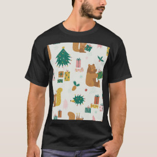T-shirt Animaux de la forêt de Noël : Vibe Vintage