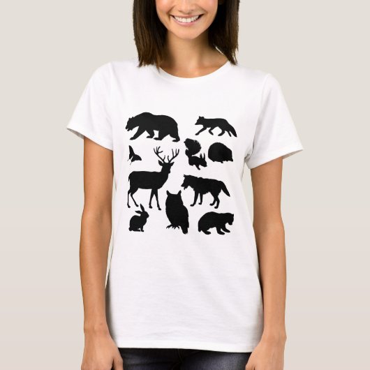 T-shirt Animaux De La Forêt, Faune (Devant)