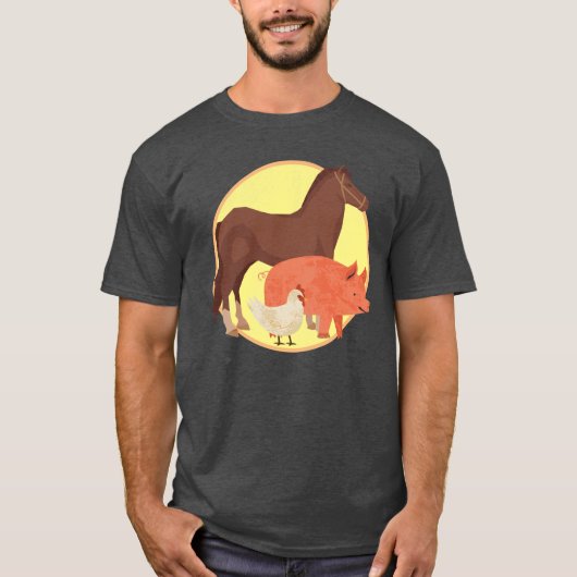 T-shirt Animaux de la grange Sunburst (Devant)