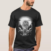 T-shirt Animaux de loup en forêt Lune paysage nocturne (Devant)