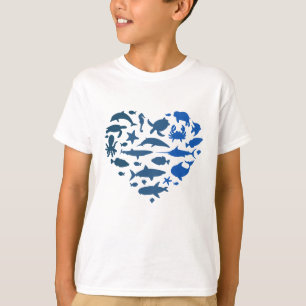 T-shirt Animaux de mer du coeur