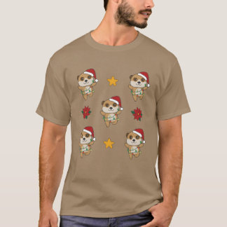 T-shirt Animaux de Noël de Meerkat Hiver Meerkats ami
