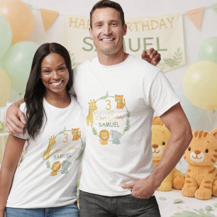 T-shirt Animaux de Safari Mignons Anniversaire Enfants Jun