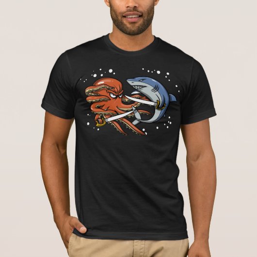 T-shirt Animaux drôles d'océan de poulpe et de pirate de (Devant)