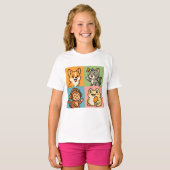 T-shirt Animaux drôles mignons (Devant entier)