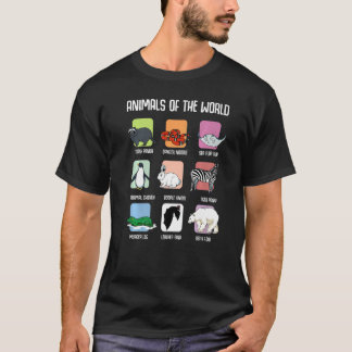 T-shirt Animaux Du Monde Zoo Vie Zebra Panda Bird Be