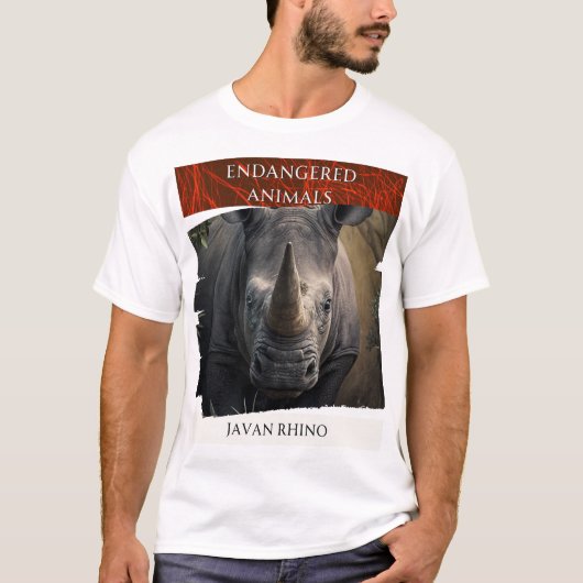 T-shirt Animaux en voie de disparition - Javan Rhino (Devant)