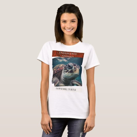T-shirt Animaux en voie de disparition - Tortue mouchetée (Devant entier)