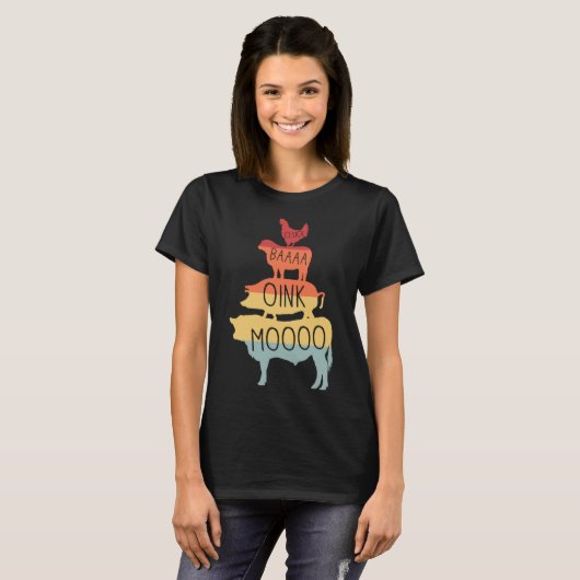 T-shirt Animaux fermiers Pyramide Ferme Campagne Ferme-cad (Devant entier)