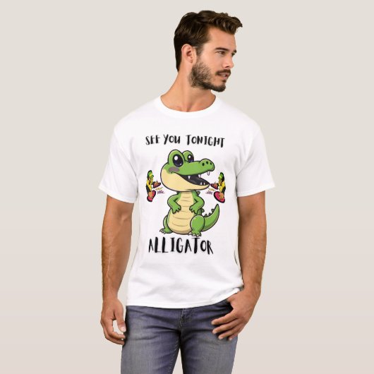 T-shirt Animaux Fête Alligator (Devant entier)