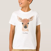 Animaux forestiers Aquarelle Typographie du cerf N