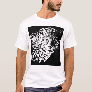 T-shirt Animaux Leopard Head Pop Art Modèle Moderne Mens