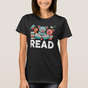 T-shirt Animaux Lire Livre École Bibliothécaire Lecture Li