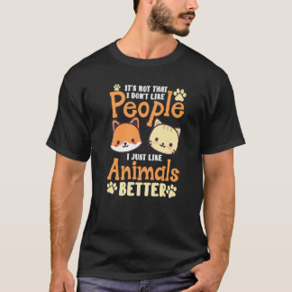 T-shirt Animaux Mieux Introverti Distanciation Sociale Cha
