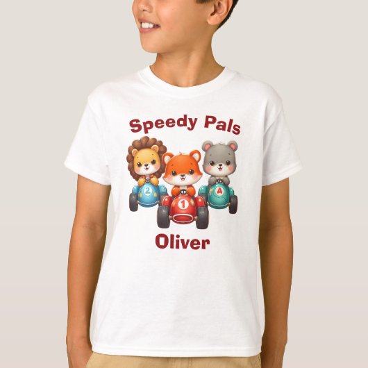 T-shirt Animaux Mignons dans des Voitures de Course - Copa (Devant)