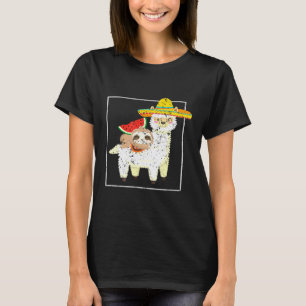 T-shirt Animaux Mignons Lama Paresseux Pastèque Cinco De M