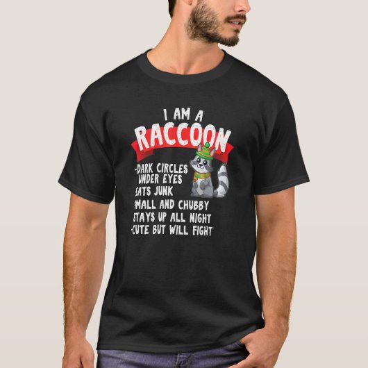 T-shirt Animaux Sarcastiques Joli Raccoon (Devant)