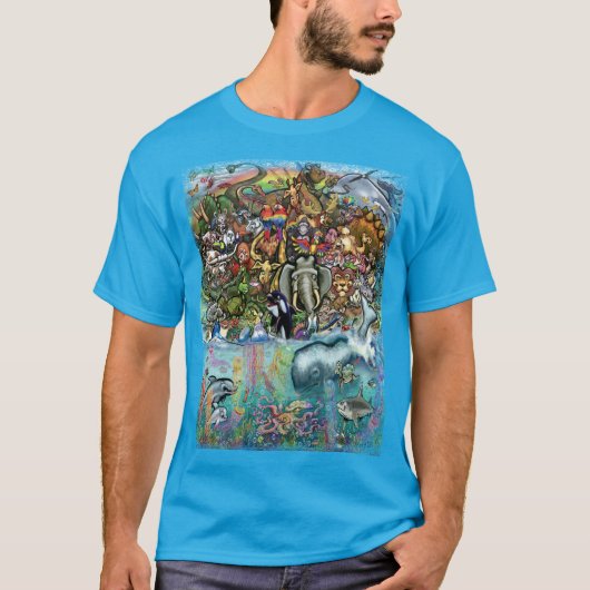 T-shirt Animaux terrestres et marins (Devant)
