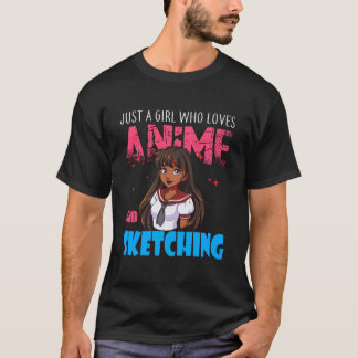 T-shirt Anime Anime Fille Juste Une Fille Qui Aime Anime E