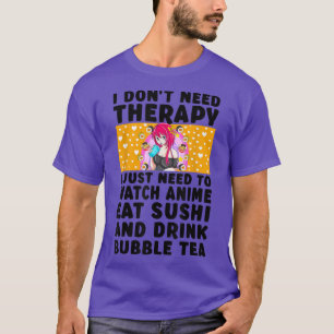 T-shirt Anime Art pour les filles Ados Thé Bubble Sushi ja