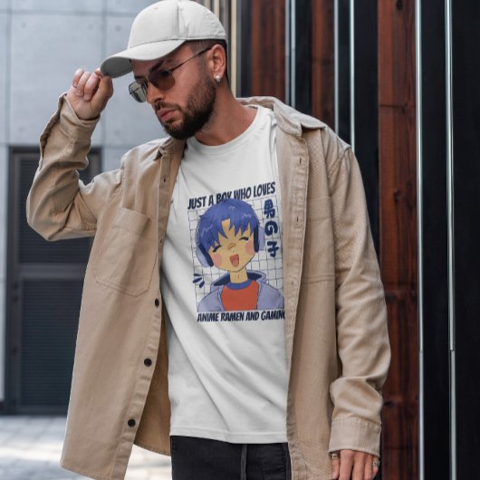 T-shirt Anime Boy Avec Casque