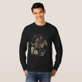 T-shirt Anime Cat Funny Samurai Cat Riding Dinosaur Spinos (Devant entier)