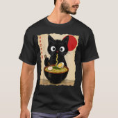 T-shirt Anime Cat Ramen Japanese Funny Cat Graphic (Devant)