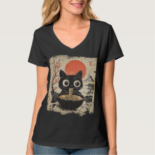 T-shirt Anime Chat Manger Ramen Style Japonais Anime Aimer