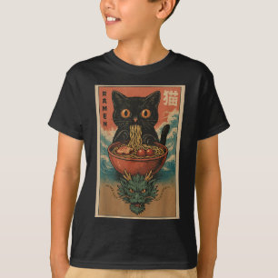 T-shirt Anime Chat Ramen Japonais Drôle Art Kawaii Chat Et