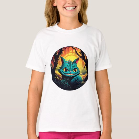 T-shirt Anime Cheshire Chat Alice au pays des merveilles (Devant)