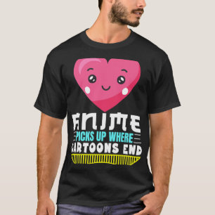 T-shirt Anime Citation Amusante Anime Anime Reprend Où Car