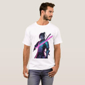 T-shirt Anime Cyberpunk Samurai (Devant entier)
