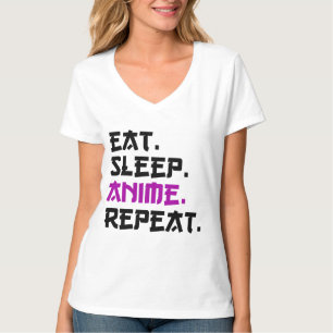 T-shirt Anime de sommeil de manger répéter