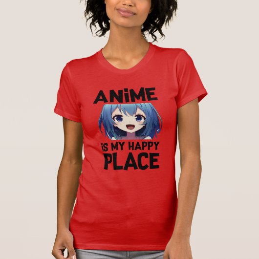 T-shirt Anime est mon endroit heureux (Devant)