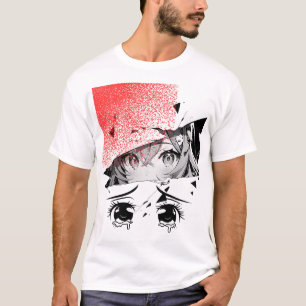 T-shirt Anime esthétique - Mignons yeux rouges teintes Tee
