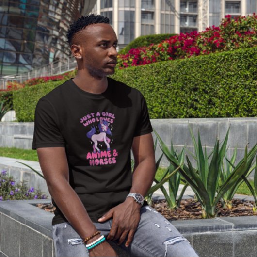 T-shirt Anime Et Chevaux Mignons