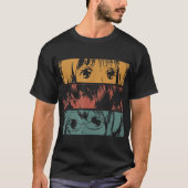 T-shirt Anime Eyes Retro Aesthetic Design (Devant)