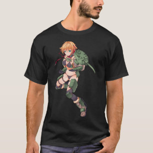 T-shirt Anime fille avec cool de conception de pistolet