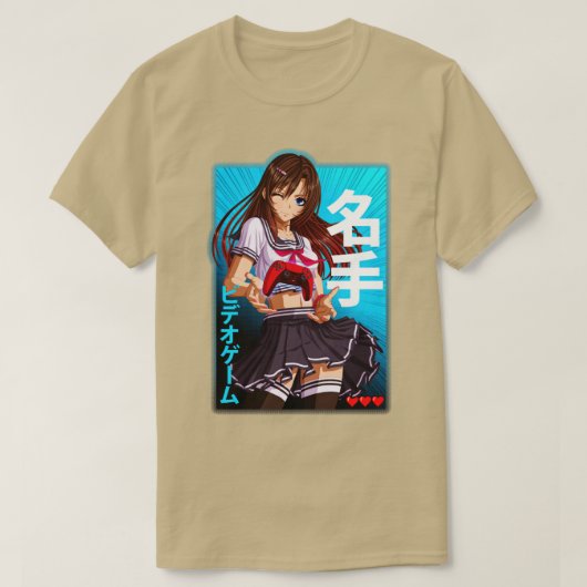 T-shirt Anime Gamer Girer Video Game Pro (Design devant)