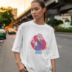 T-shirt Anime Girl Avec Chien