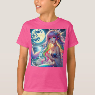 T-shirt Anime Girl chanter Moonlight Pixie Rainbow Mermaid
