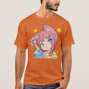 T-shirt Anime Girl Cute Kawaii Anime Chat Oreilles Manga O