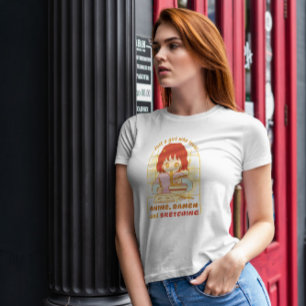 T-shirt Anime Girl Dessin Et Manger