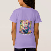 T-Shirt Anime Girl et papillon aquarelle (Dos)