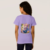 T-Shirt Anime Girl et papillon aquarelle (Dos entier)