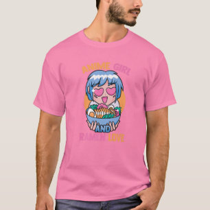 T-shirt Anime Girl Et Ramen Lover - Cute Kawaii - Manga O