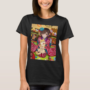 T-shirt Anime Girl Kawaii Waifu esthétique japonaise Otaku